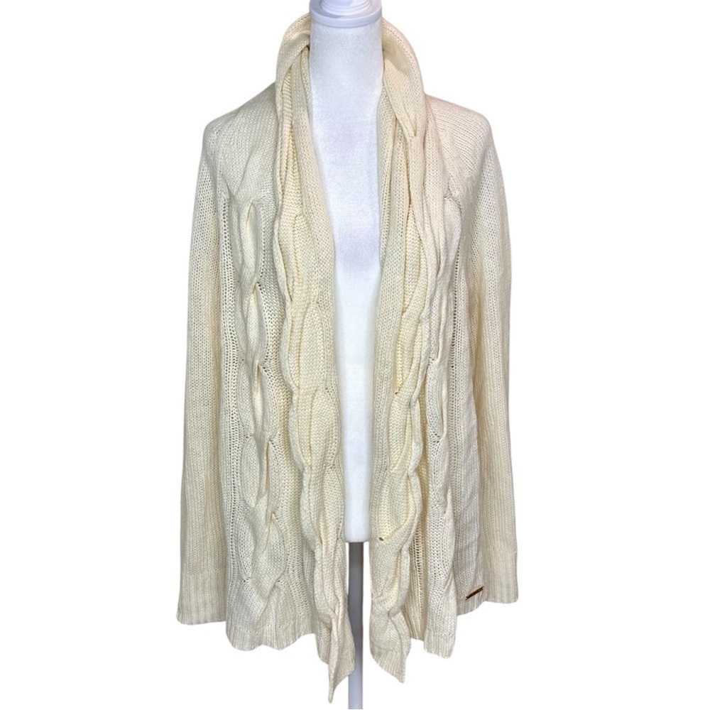 Michael Michael Kors Cable Knit Long Open Front Cardigan Size M